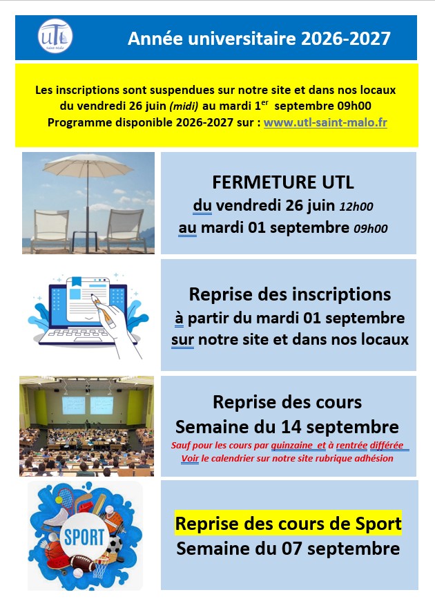 Informations utiles rentrée 2026-2027